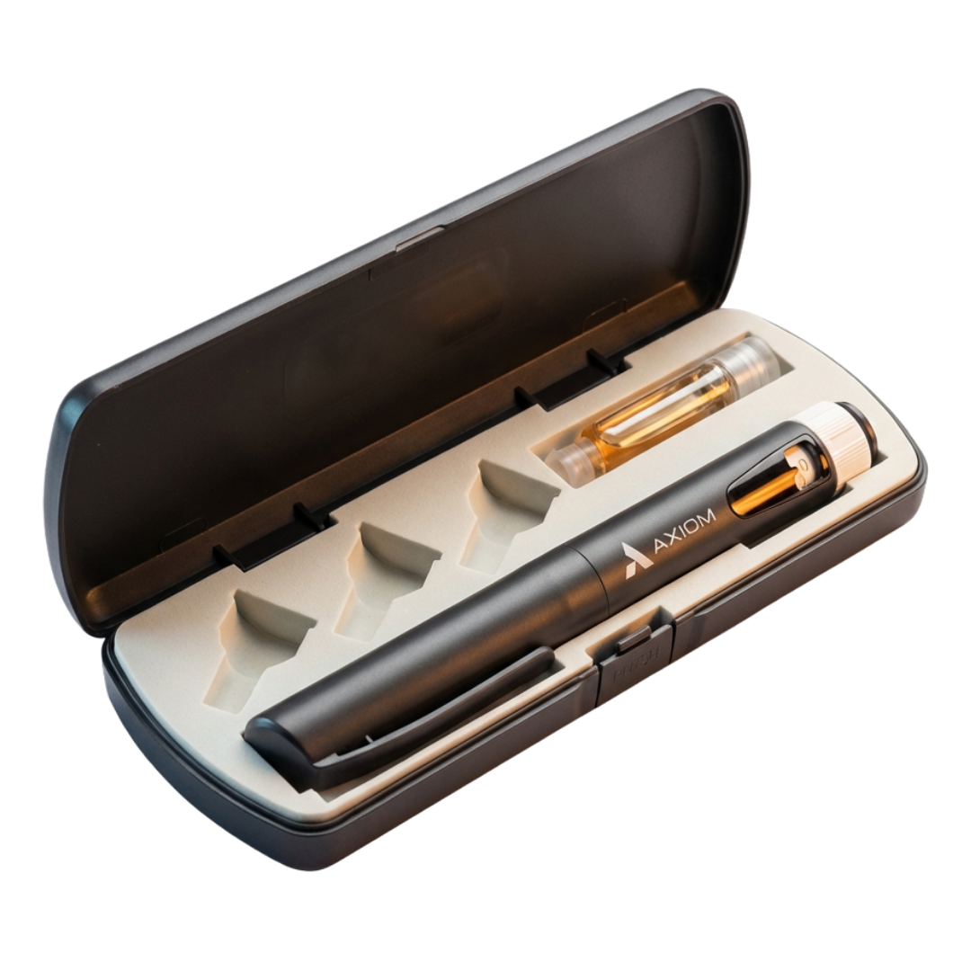 Custom branded reusable injector pen with logo and carrying case