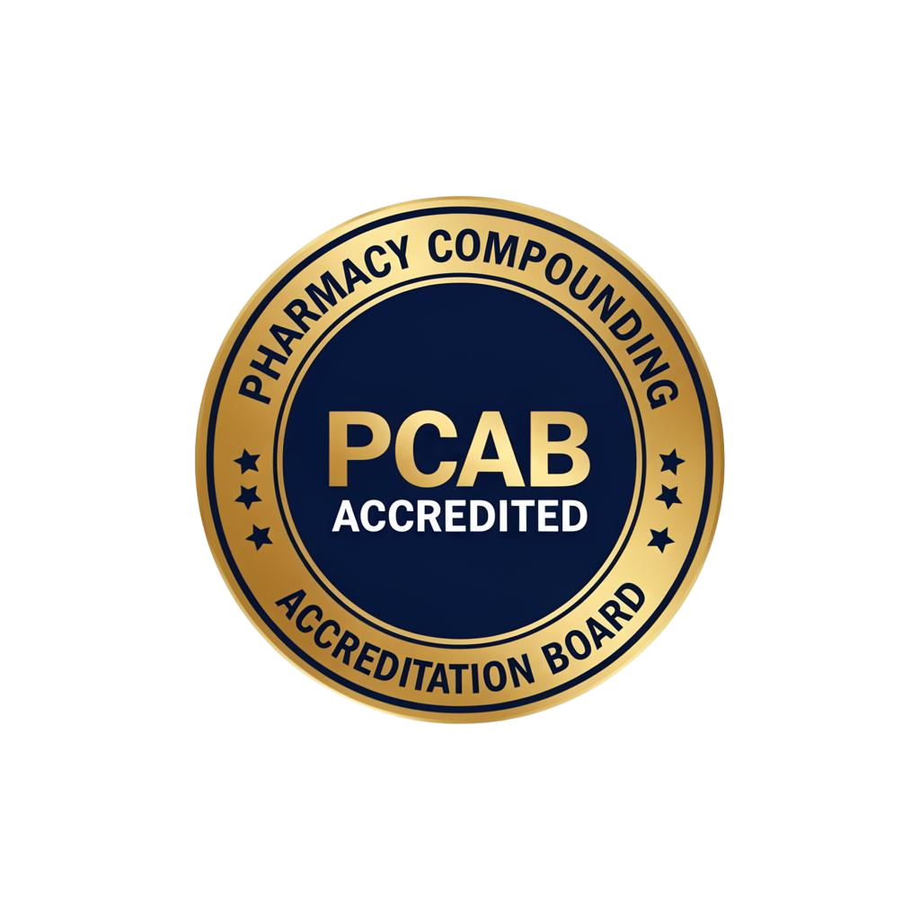 PCAB Pharmacy Compounding Accreditation Board accredited badge